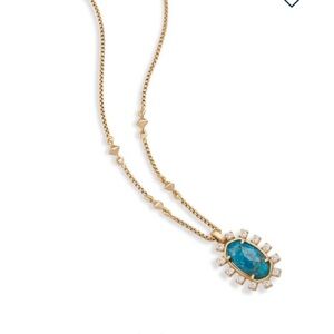 Kendra Scott Brett Pendant Necklace in Aqua Apatite